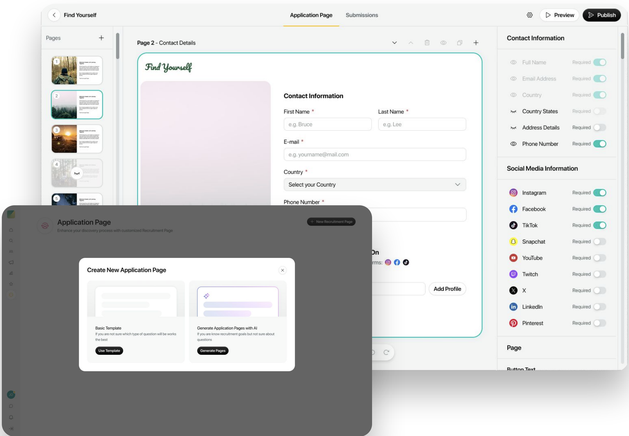 Recruit - Application Page Builder