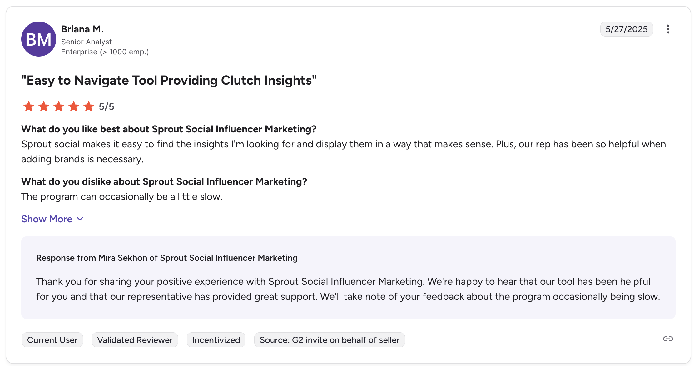 Customer Review - Easy to Navigate Tool Providing Clutch Insights